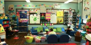 Picture of classroom with children reading independently.