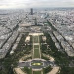 Bird's Eye view of Paris, France from the Eiffel Tower