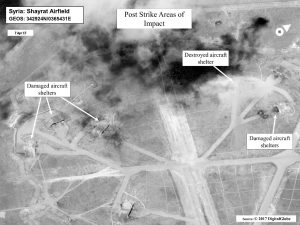 Figure 11-7: Aftermath of 2017 Tomahawk Strike on Shayrat Airfield (Source: USNI News | Image Credit: US Department of Defense)