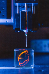 Figure 1-15 3D bioprinter printing a sample (Image credit Andrew Brodhead)
