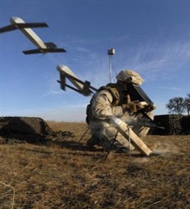 Figure 6-7: This composite image shows a ‘Switchblade’ loitering munition drone launching from a tube and extending its folded wings. US Army AMRDEC Public Affairs /Meanwhile, as casualties mount in Ukraine, so does the pressure to achieve decisive battlefield advantages with fully autonomous weapons – robots that can choose, hunt down, and attack their targets all on their own without needing any human supervision