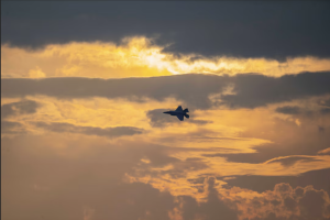 An Air Force F-35A Lightning II prepares to land at Sheppard Air Force Base, Texas, April 25, 2024. The F-35A is an agile, versatile, high-performance multirole fighter that combines stealth, sensor fusion and unprecedented situational awareness. Biometric and AI sensors infused into pilot helmet and heads-up display.Note: Fiery FlightAn Air Force F-35A Lightning II prepares to land at Sheppard Air Force Base, Texas, April 25, 2024. The F-35A is an agile, versatile, high-performance multirole fighter that combines stealth, sensor fusion and unprecedented situational awareness. Biometric and AI sensors infused into pilot helmet and heads-up display. [Editor’s comment]