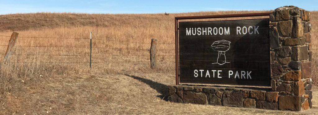 Decorative. Image shows sign of Mushroom Rock State Park.