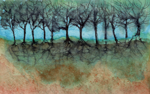 mwatowa, 2020, watercolor, trees.